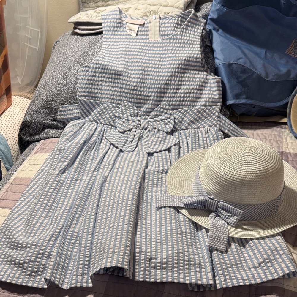 Bonnie Jean Blue and White Striped Dress